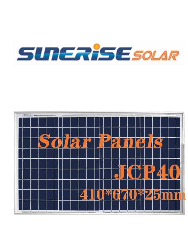Polycrystalline Class A 40W 36 Cells 18V Solar Panel